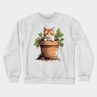 Cat In Plants Crewneck Sweatshirt